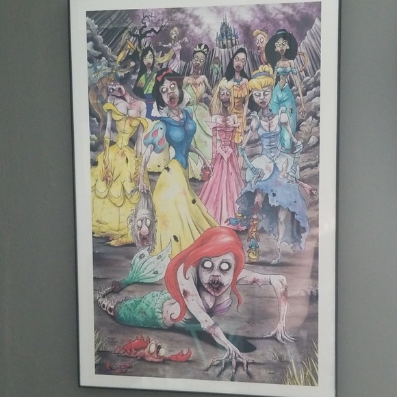 Other - Disney Princess zombie 12x18 print